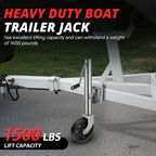 Side Mount Trailer Jack w/Wheel for 1500LBS Capacity (24.2in-35.4in)