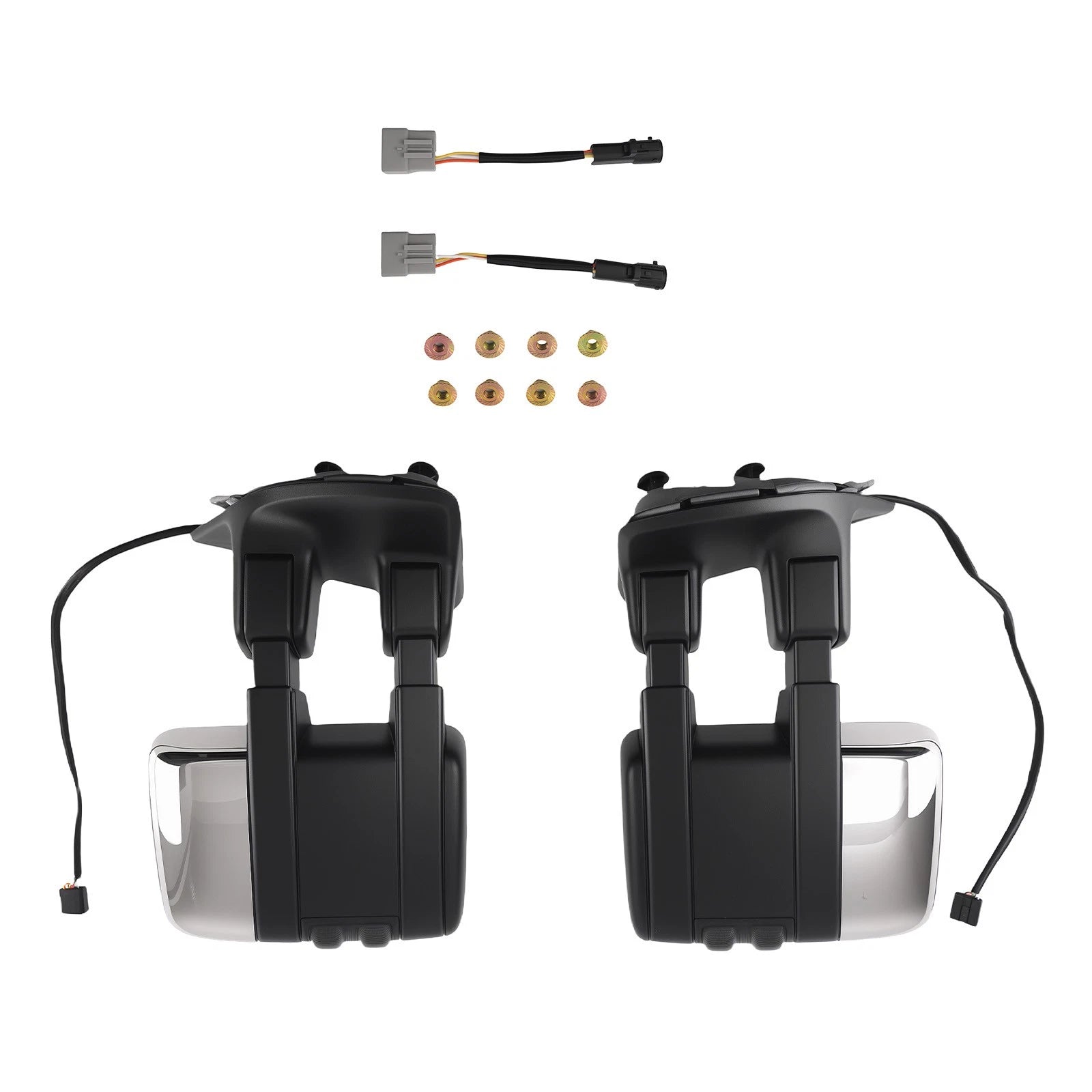 Pair Chrome Power Heated Tow Mirrors for Ford F250/F350/F450/F550 (1999–2007)