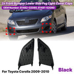 Pair Front Bumper Lower Fog Light Cover Caps for Toyota Corolla (2009–2010)