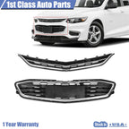 Grille Honeycomb Mesh Black with Chrome Trim for Chevy Malibu (2016-2018)