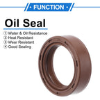2X Oil Seal Rotary Shaft Seal FKM Rubber 25x35x10mm for Universal Applications