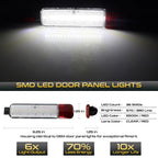 Set of 4 White LED Interior Door Step Panel Bulbs for Hummer H2 (2003–2009)