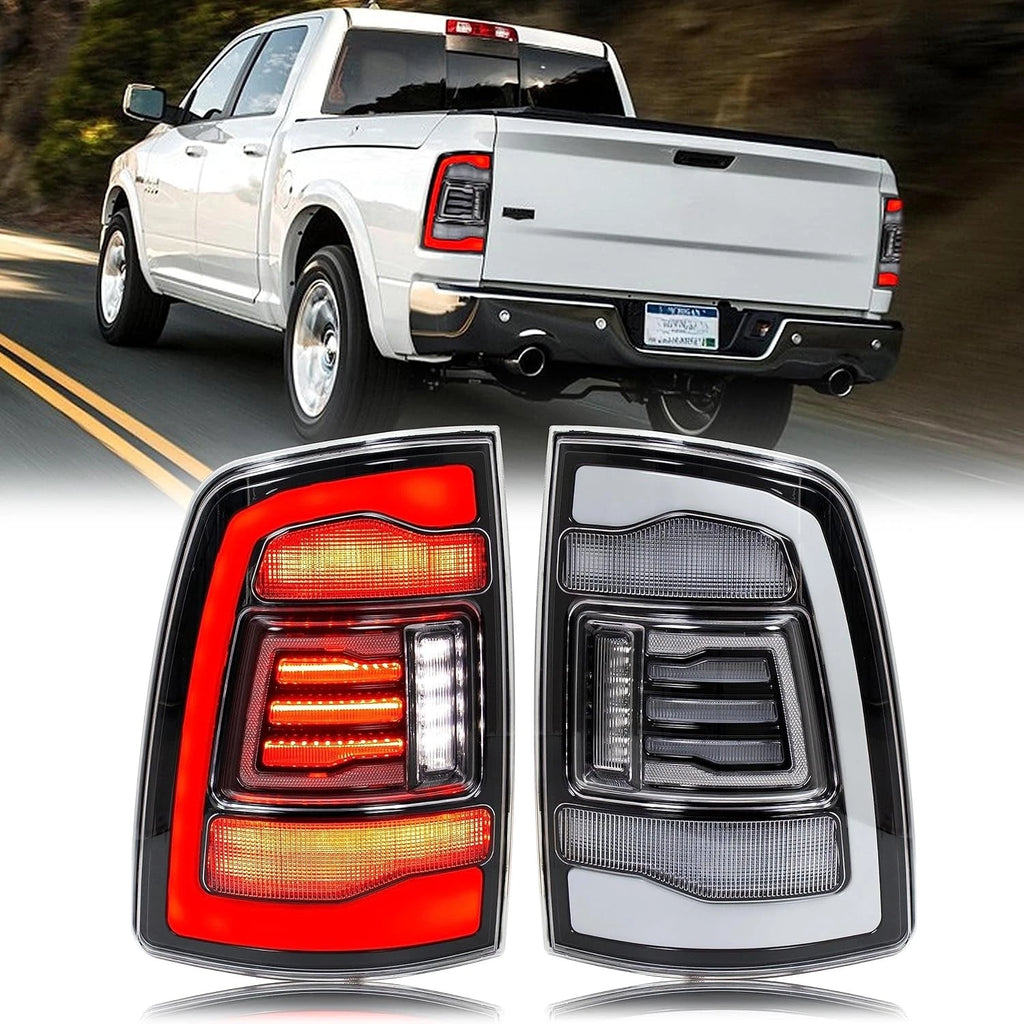 Clear Lens LED Tail Light for Dodge Ram 1500 2500 3500 (2009–2018) 1 Pair