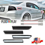 4X White LED Smoke Side Marker Lights for Acura TL (2007–2008)