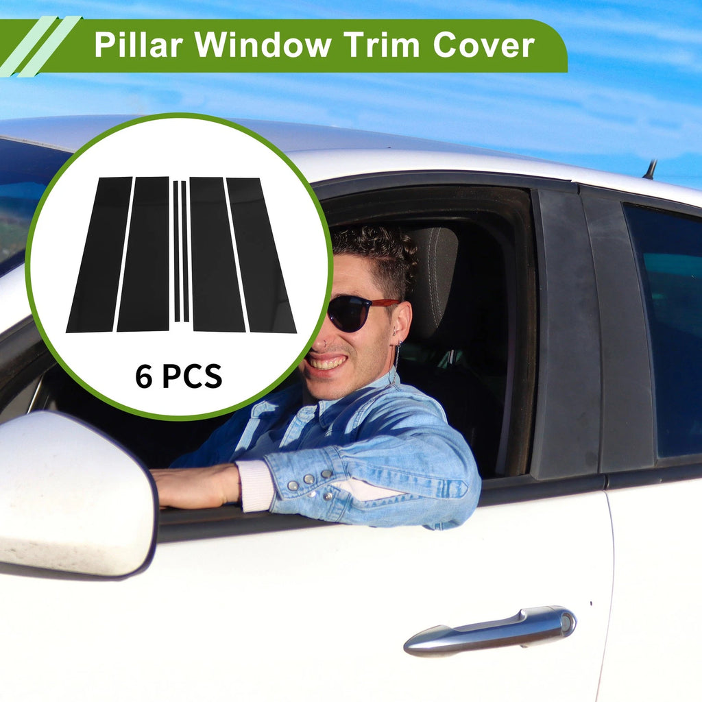 6 Pcs Pillar Window Trim for Chevy Suburban (2021–2023) Black