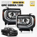 HID Headlight Set w/LED DRL & Bulb/Ballast for GMC Sierra 1500 (2016–2018)