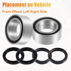 Pair Front Wheel Bearings with Seals Kit for Honda FourTrax Rancher 420 (2007–2013)