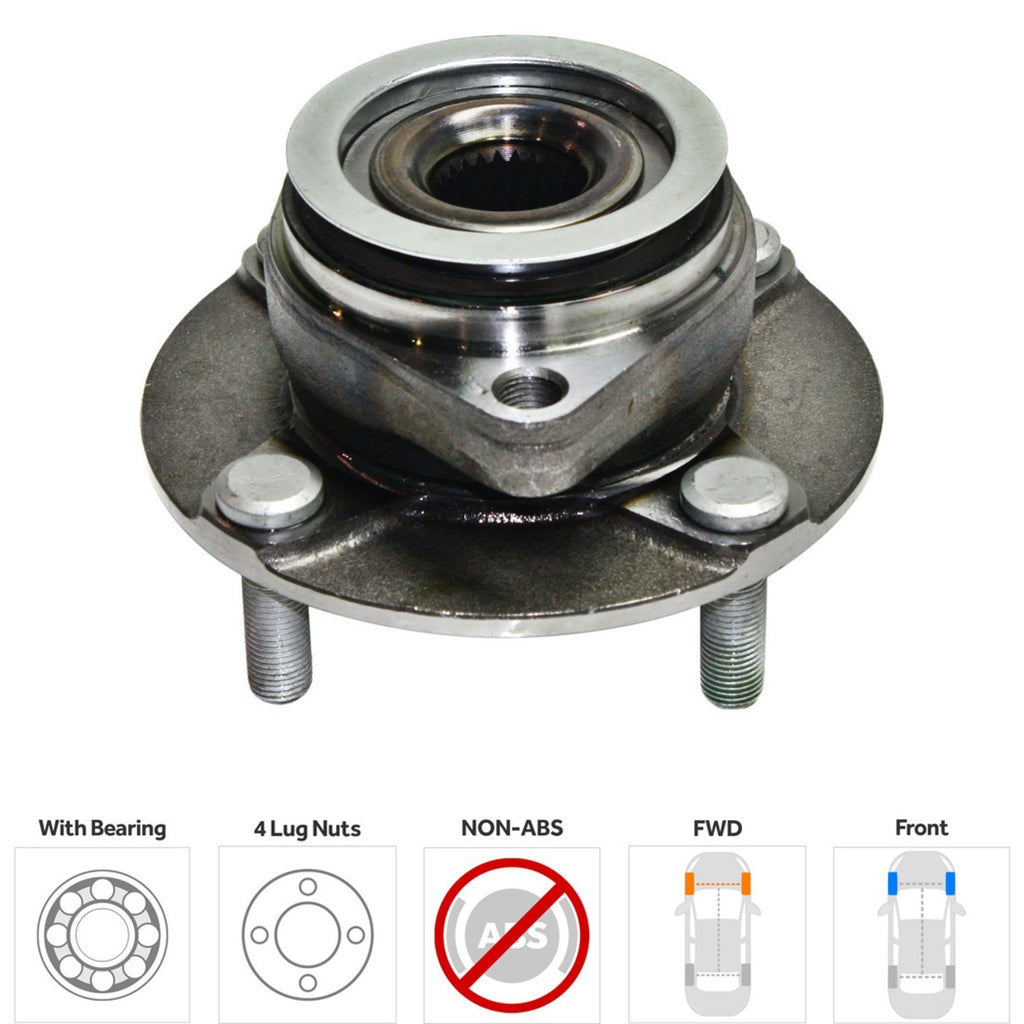 Wheel Hubs for Nissan Versa (2007–2011) Front Left & Right with Bearing