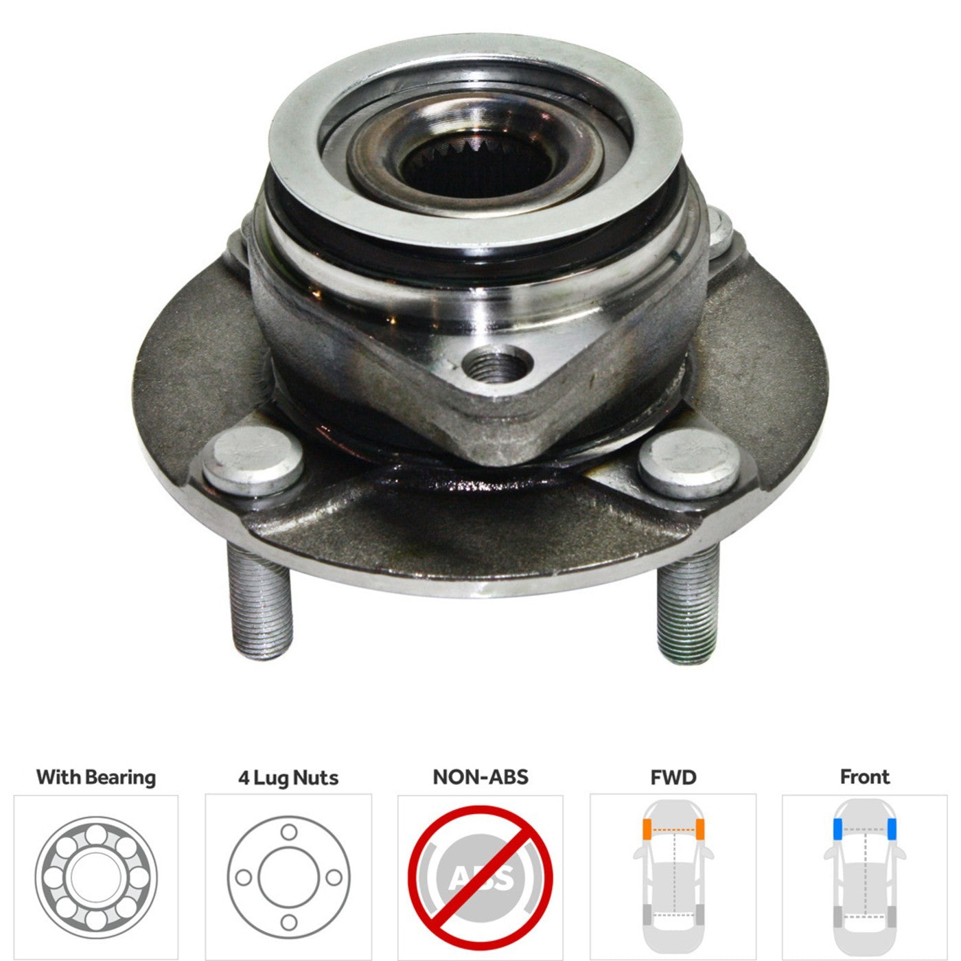 Wheel Hubs for Nissan Versa (2007–2011) Front Left & Right with Bearing