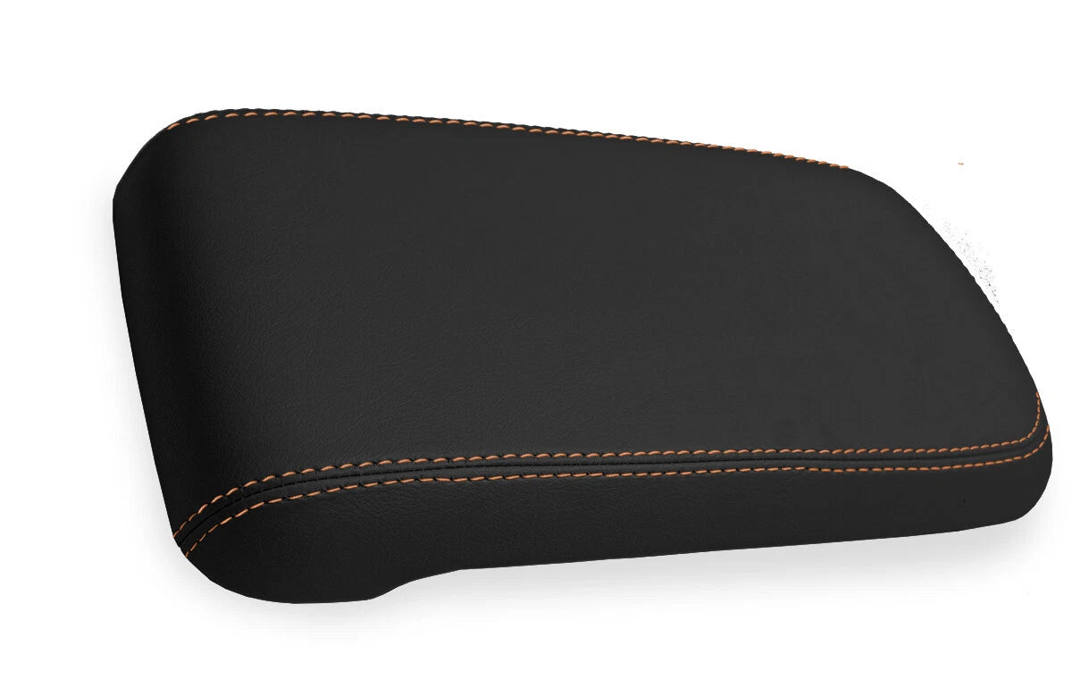 Leather Console Lid Armrest Cover for Chevrolet Colorado (2015–2022) Orange Stitch