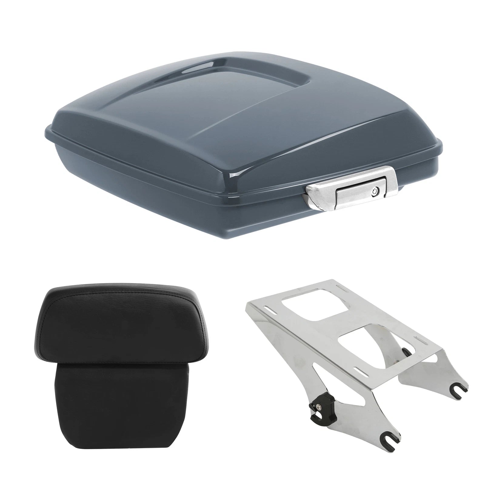 Razor Trunk Backrest Mount Rack for Harley Touring (2014–2024) Gunship Gray