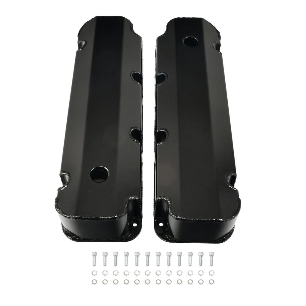 Fabricated Aluminum Valve Covers for Ford 429-460 (W/ Hole, Black) E41363BC