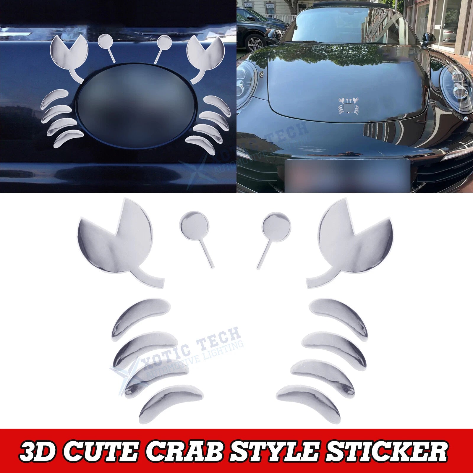 Personalized 3D Crab Style Car Logo Decal for Any Make Model (2015–2025)