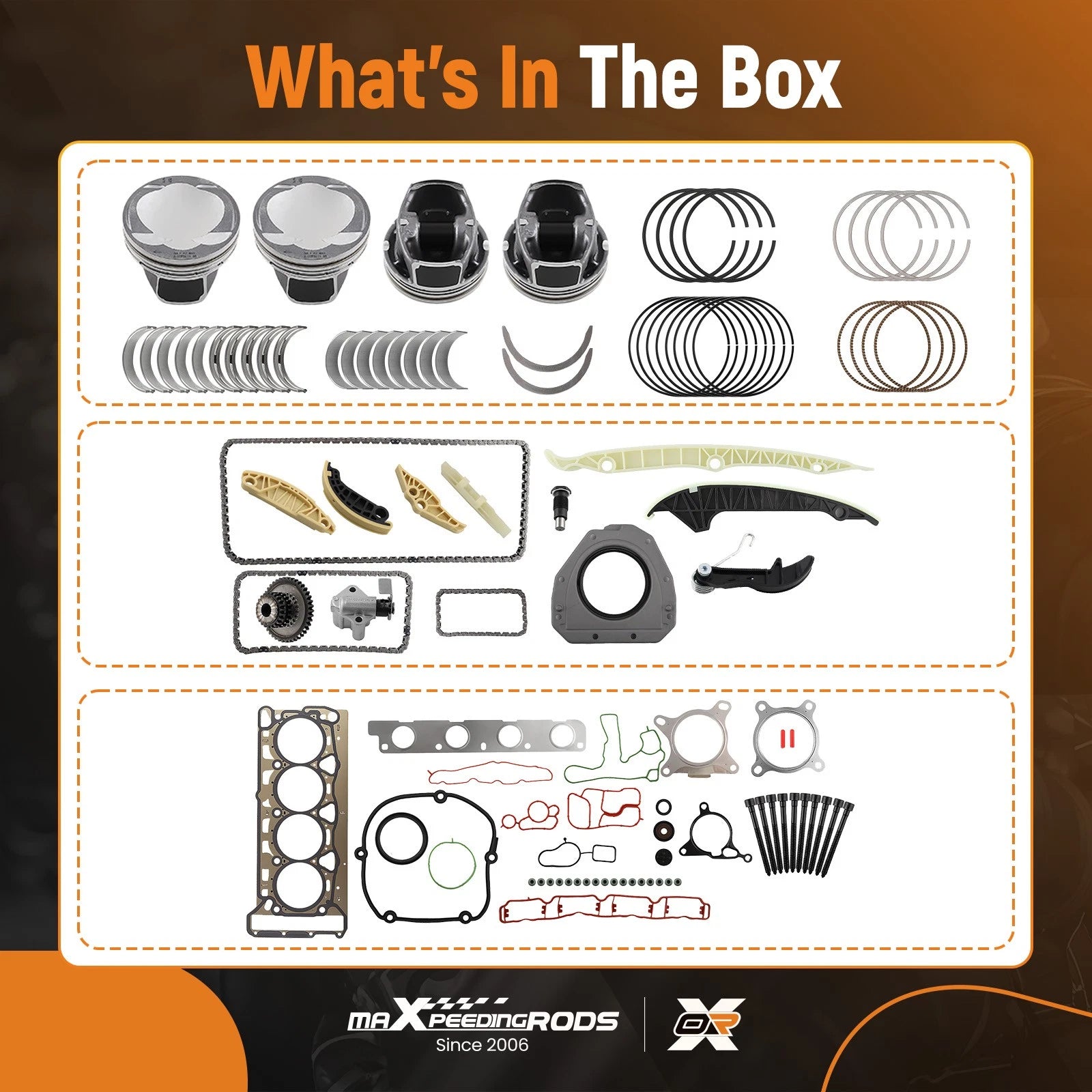 Engine Overhaul Rebuild Kit with Timing Chain Set for Audi TT TTS (2011–2014)