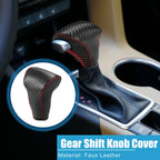 Gear Shifting Knob Cover for Honda CR-V (2017–2022) Black Red Stitches