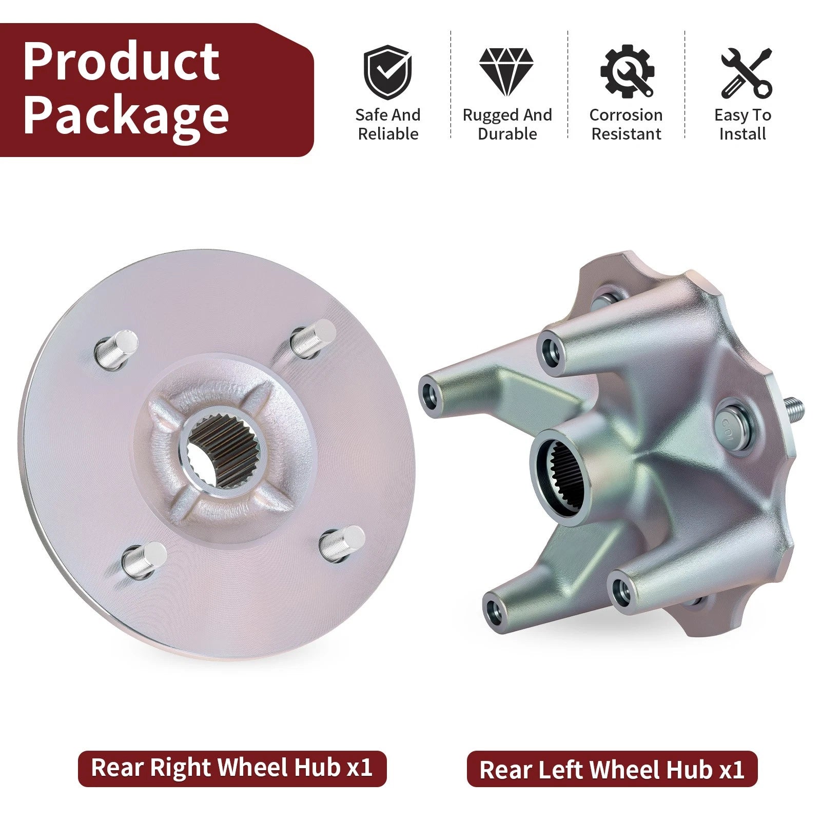 Rear Left Right Wheel Hub for Yamaha Kodiak 400 450 4x4 (2005–2006) YFM400F/450F