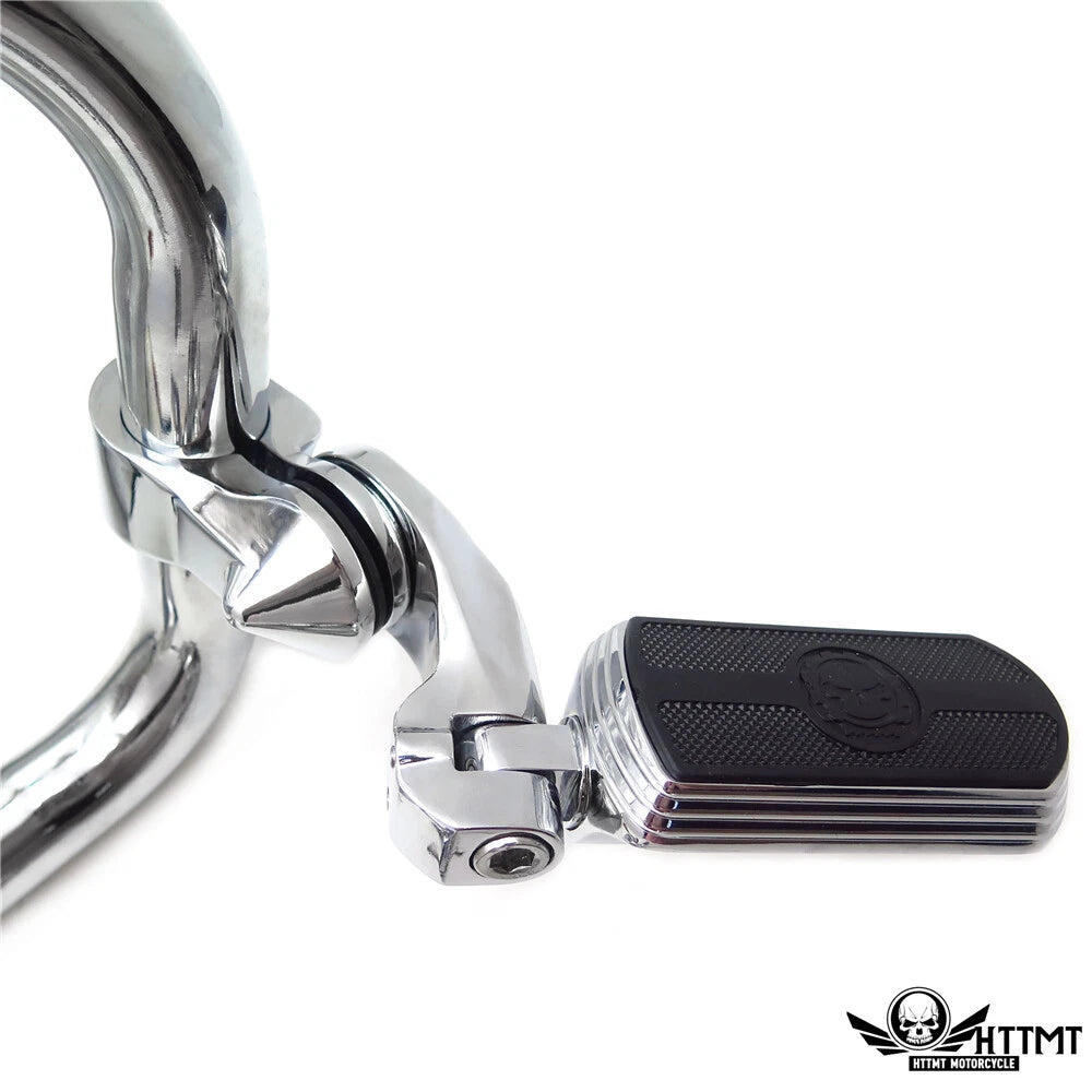 2.5" Short Angled Gear Skull Foot Peg Clamp for Harley Sportster Touring
