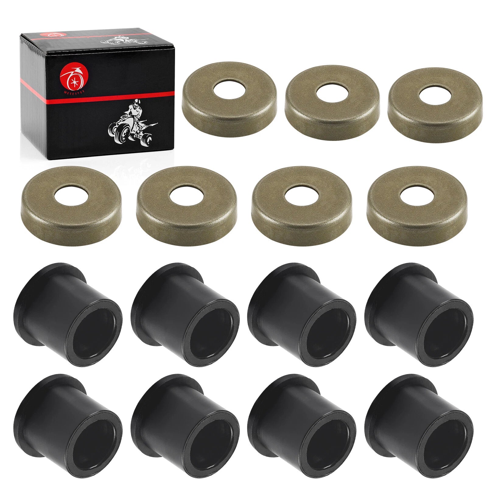 8x Front Control A-Arm Bushing + Cap for Polaris RZR 170 (2009–2021)