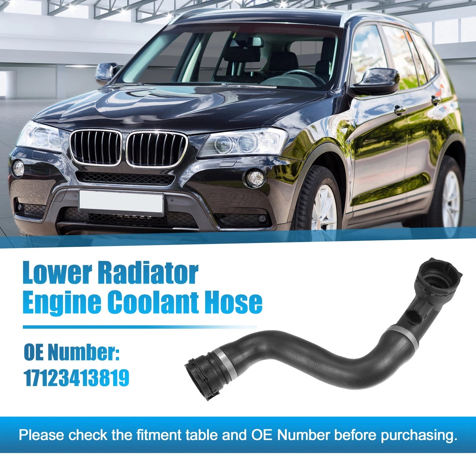 Lower Radiator Engine Coolant Hose for BMW X3 (2004–2010) No. 17123413819