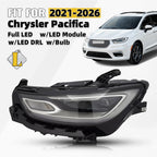 Full LED Projector Headlight w/DRL & Module for Chrysler Pacifica (2021–2026)