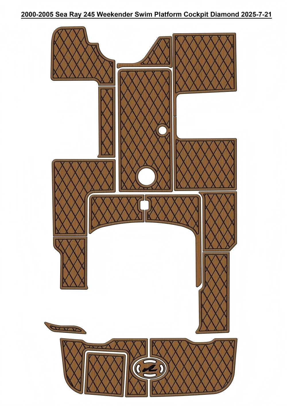 EVA Pads for Sea Ray 245 Weekender (2001) Swim Platform Cockpit Mat