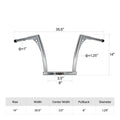 12'' Rise Ape Hanger Handlebar for Harley Dyna FLD (2012–2016) FXDB (2008–2017) FXLR (2018–2019)