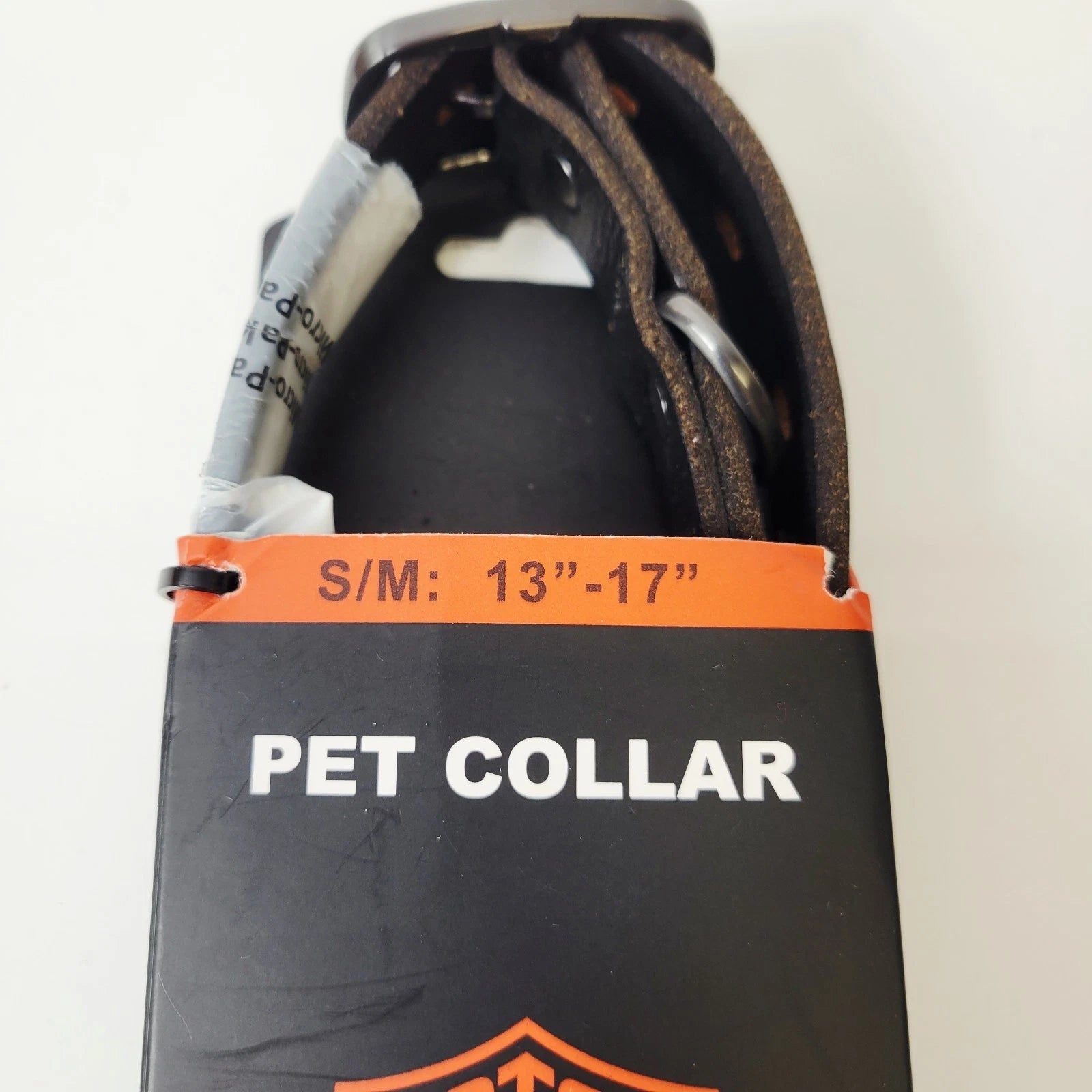 Medium Black Leather Dog Collar for Harley-Davidson (MPC200-08-M)