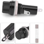 2Pcs Fuse Holders for Glass Tube Fuses 10A 5x20mm Panel Mount