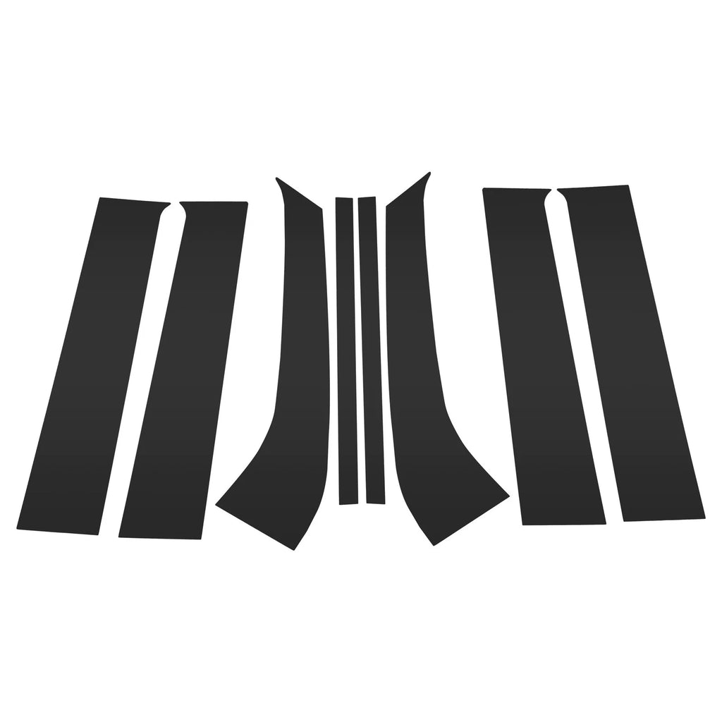 Set of 8 Door Pillar Window Trim for Ford Everest (2015–2021) Black