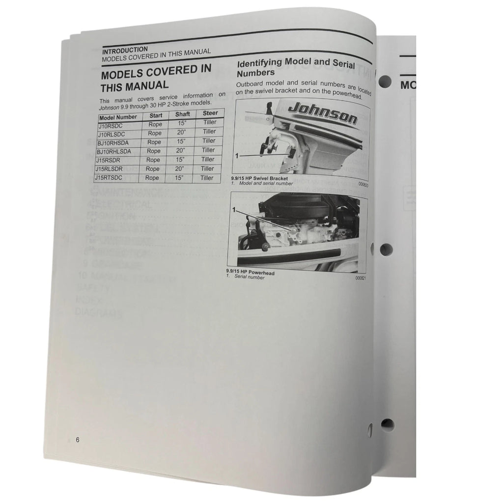 Service Manual for Johnson 9.9, 15 HP 2 Stroke (2006) - Part No. 5006564
