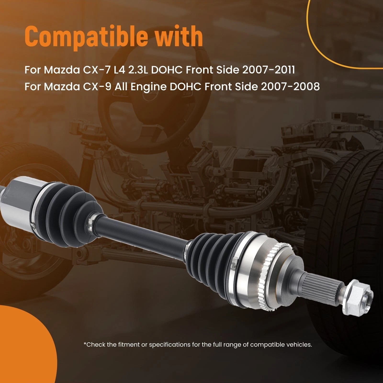 CV Axle Shaft Set for Mazda CX-7, CX-9 (2007–2011)