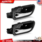 Set of 2 Interior Door Handles for Honda Accord (2003–2007) Chrome Black