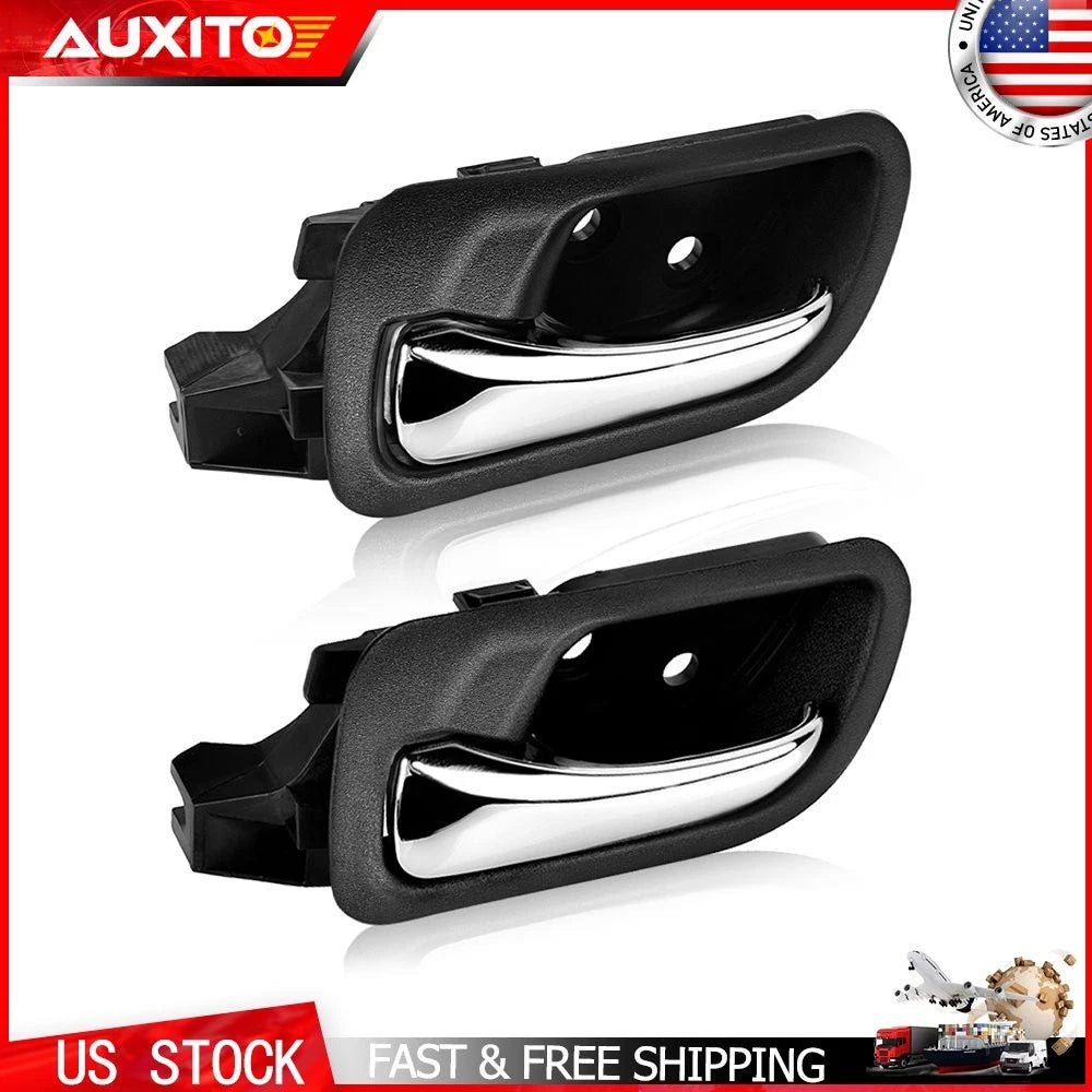 Set of 2 Interior Door Handles for Honda Accord (2003–2007) Chrome Black