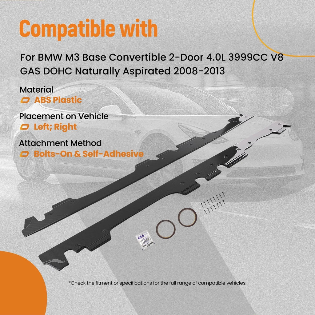 2X Side Skirt Extension Panel Kit for BMW E92 E93 M3 (2008–2013)