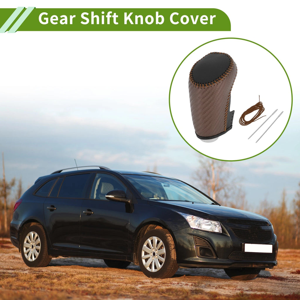 Gear Shift Knob Cover for Chevrolet Malibu (2016–2023) Brown Carbon Fiber