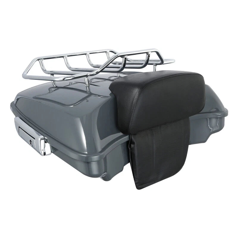 Trunk Backrest Pad Mount Rack for Harley Touring (2014–2026) Gunship Gray