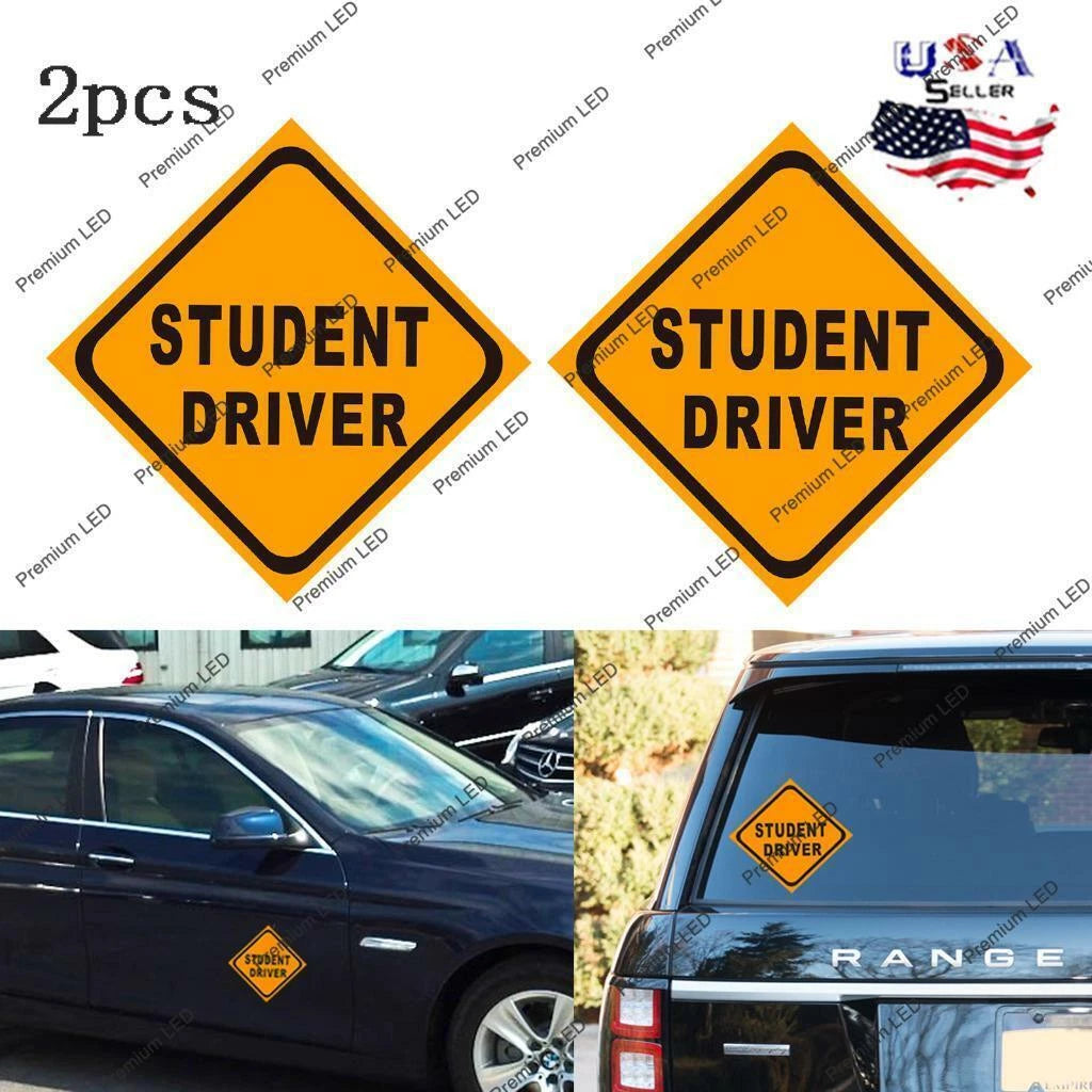 Safety Student Driver Vehicle Decal for Yellow Car Bumper Window (2020–2025)