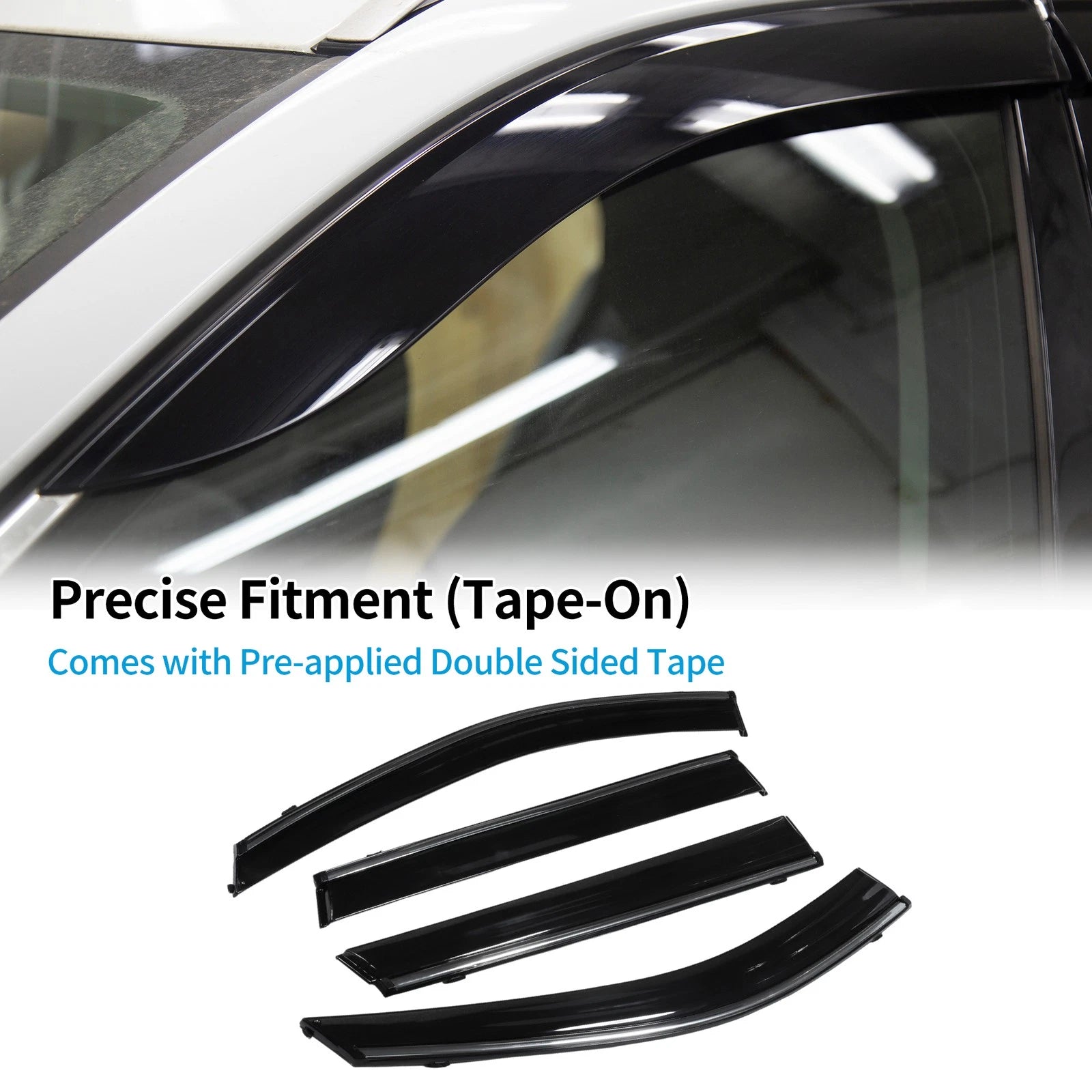 Set of 4 Window Deflectors for Nissan X-Trail MK3 T32 (2014–2021) Black