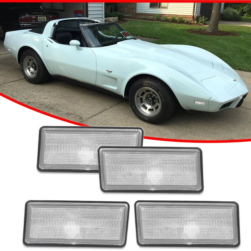 Clear Side Marker Parking Lights for Chevy Corvette C3 (1974–1979)