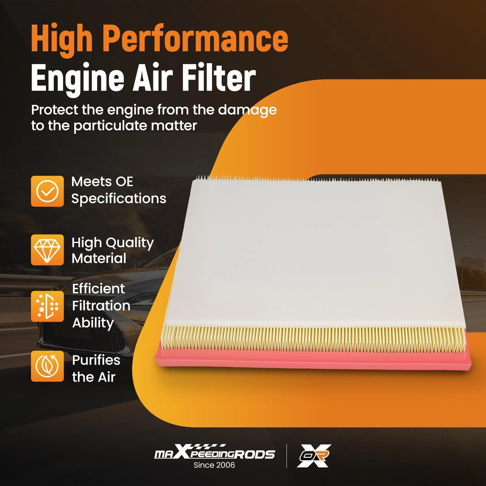 Engine Air Filter for Cadillac SRX 3.0L 3.6L (2010–2016) PA6152 MA1219