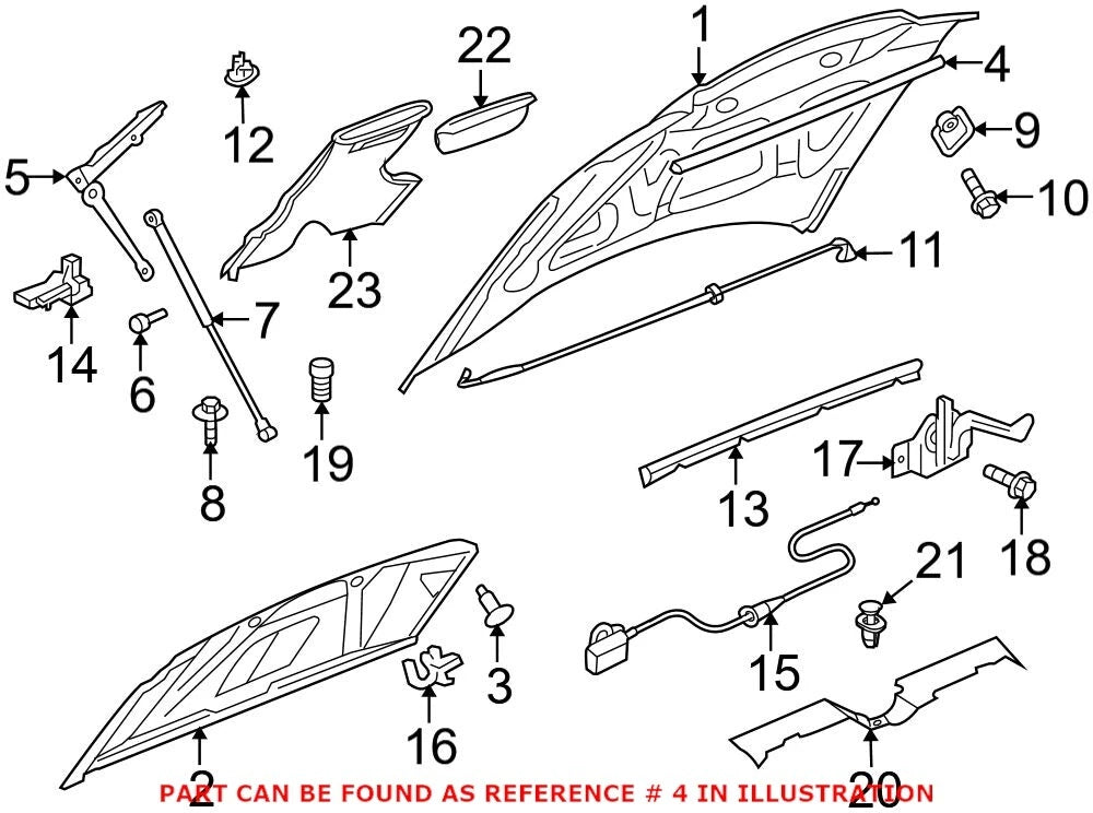 Front Hood Seal for Chrysler 300, Dodge Challenger, Charger (OEM)
