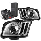 Pair Chrome/Clear Corner Headlights for Ford Mustang (2005–2009)