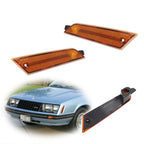 2X Amber Lens Front Bumper Side Marker Lights for Ford Mustang (1979–1986)