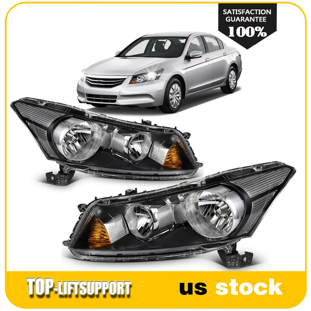 Headlight Assembly for Honda Accord 2008–2012 Black Housing Pair