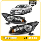 Headlight Assembly for Honda Accord 2008–2012 Black Housing Pair