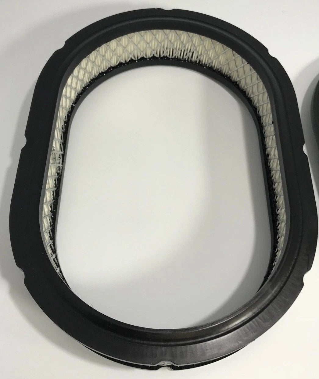 12 Inch Oval Air Cleaner Half Finned for Classic Chevy Ford (Black Aluminum)