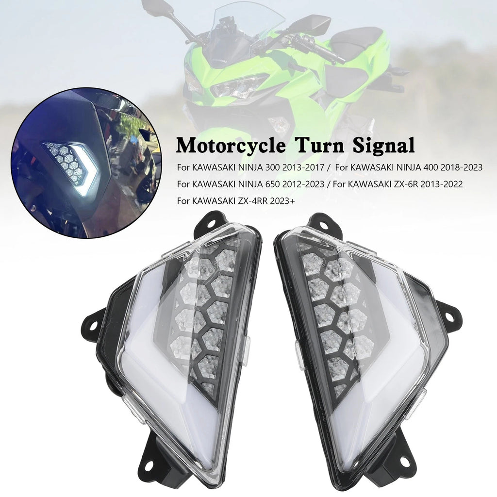 LED Front Turn Signal Light for Kawasaki Ninja 300/400/650 ZX-6R ZX-4RR (2013–2023)