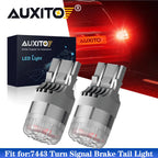 2X 7443 LED Bulbs for Brake Stop Light - Pure Red (7444, 7440, 7441, T20)
