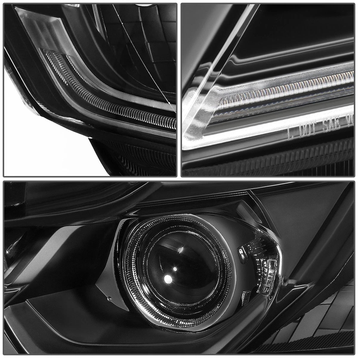 LED DRL Black Amber Side Projector Headlights for Honda Accord (2016–2017)