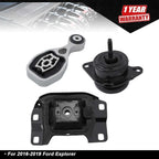 3X Motor & Torque Strut & Trans Mount Set for Ford Explorer (2016–2019)